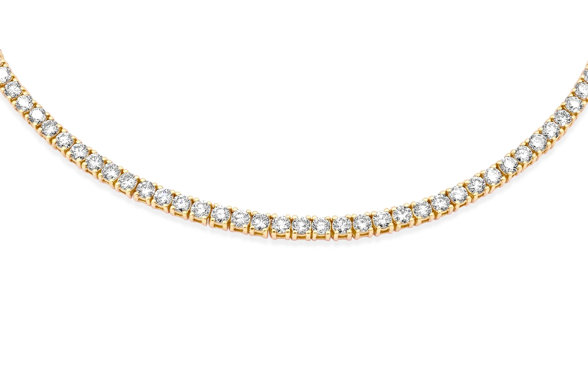 14K Gold 10-Pointer Tennis Chain 16.00ctw