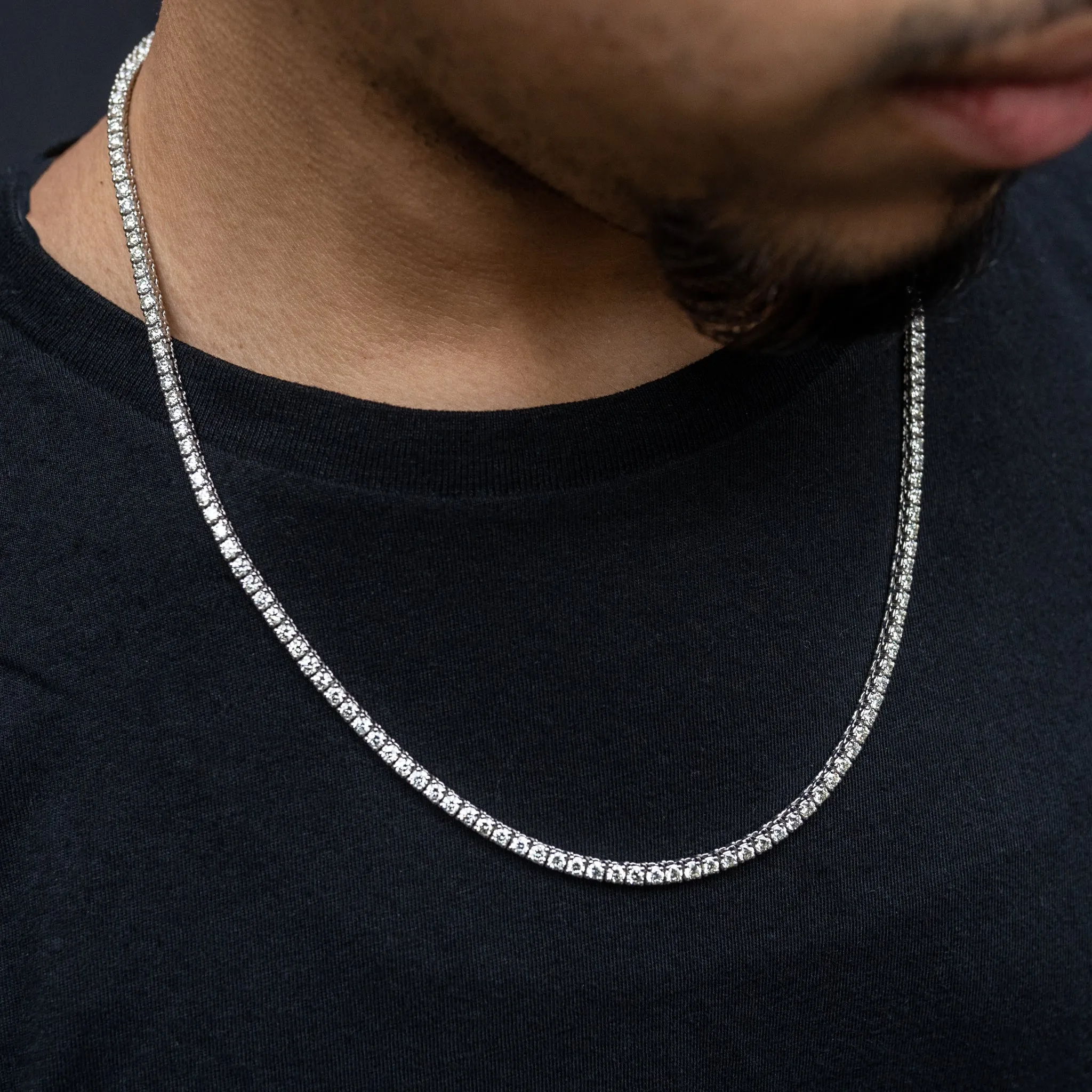 14K Gold 10-Pointer Tennis Chain 16.00ctw