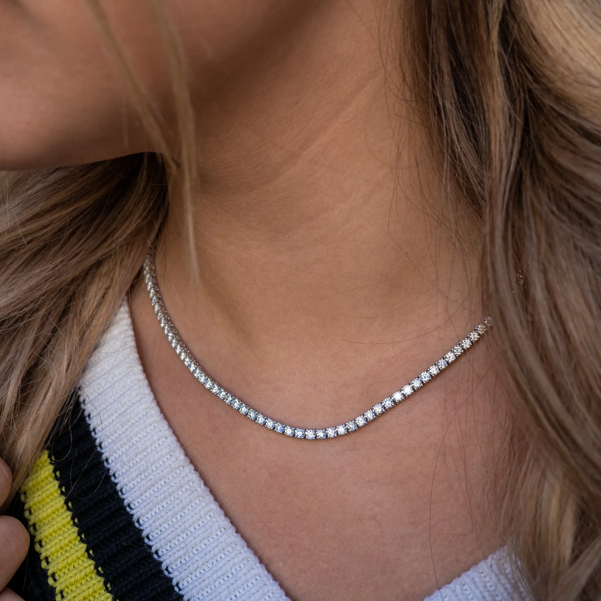 14K Gold 10-Pointer Tennis Chain 16.00ctw