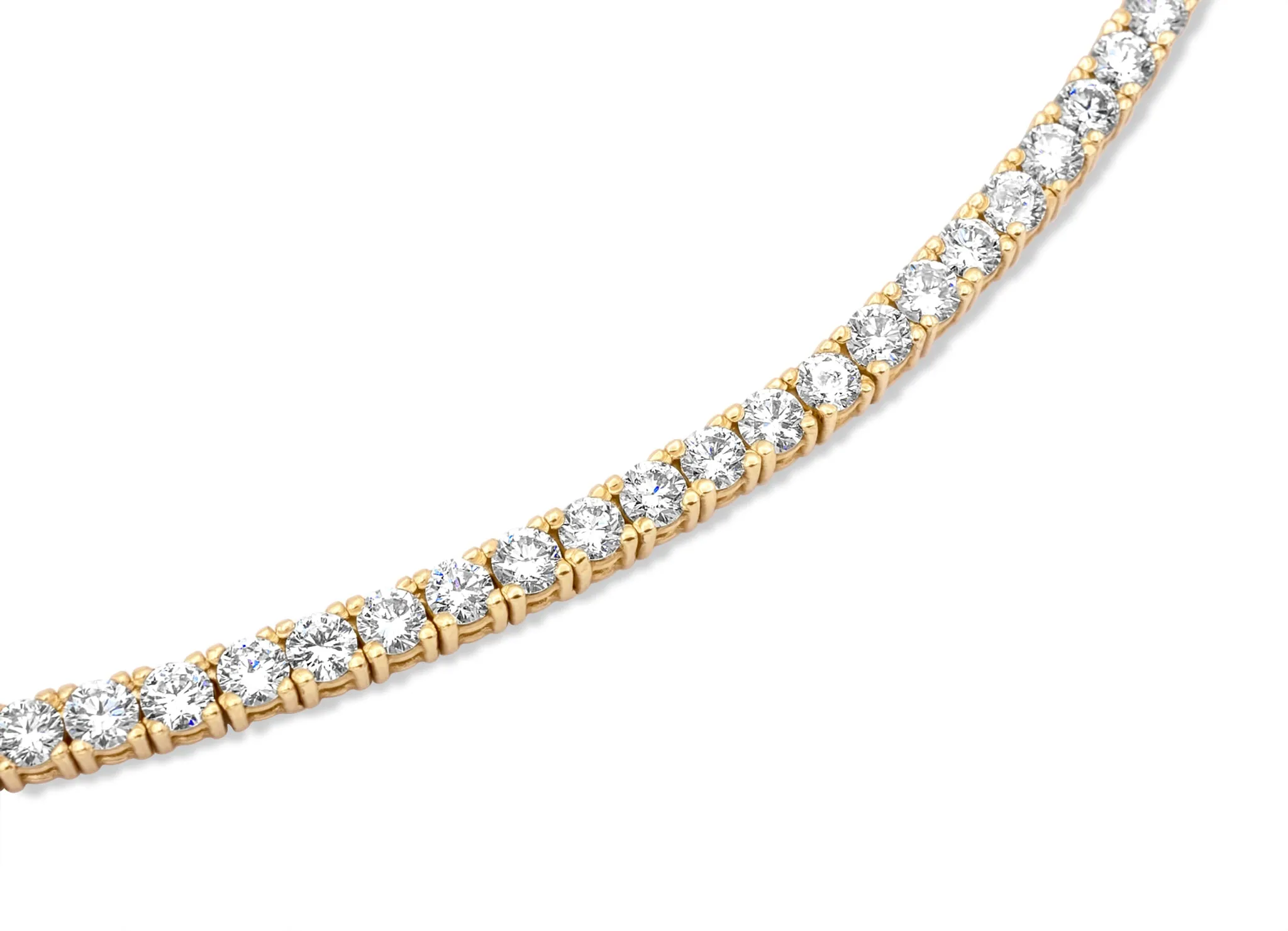 14K Solid Gold 20-Pointer Tennis Chain 29.00 ctw