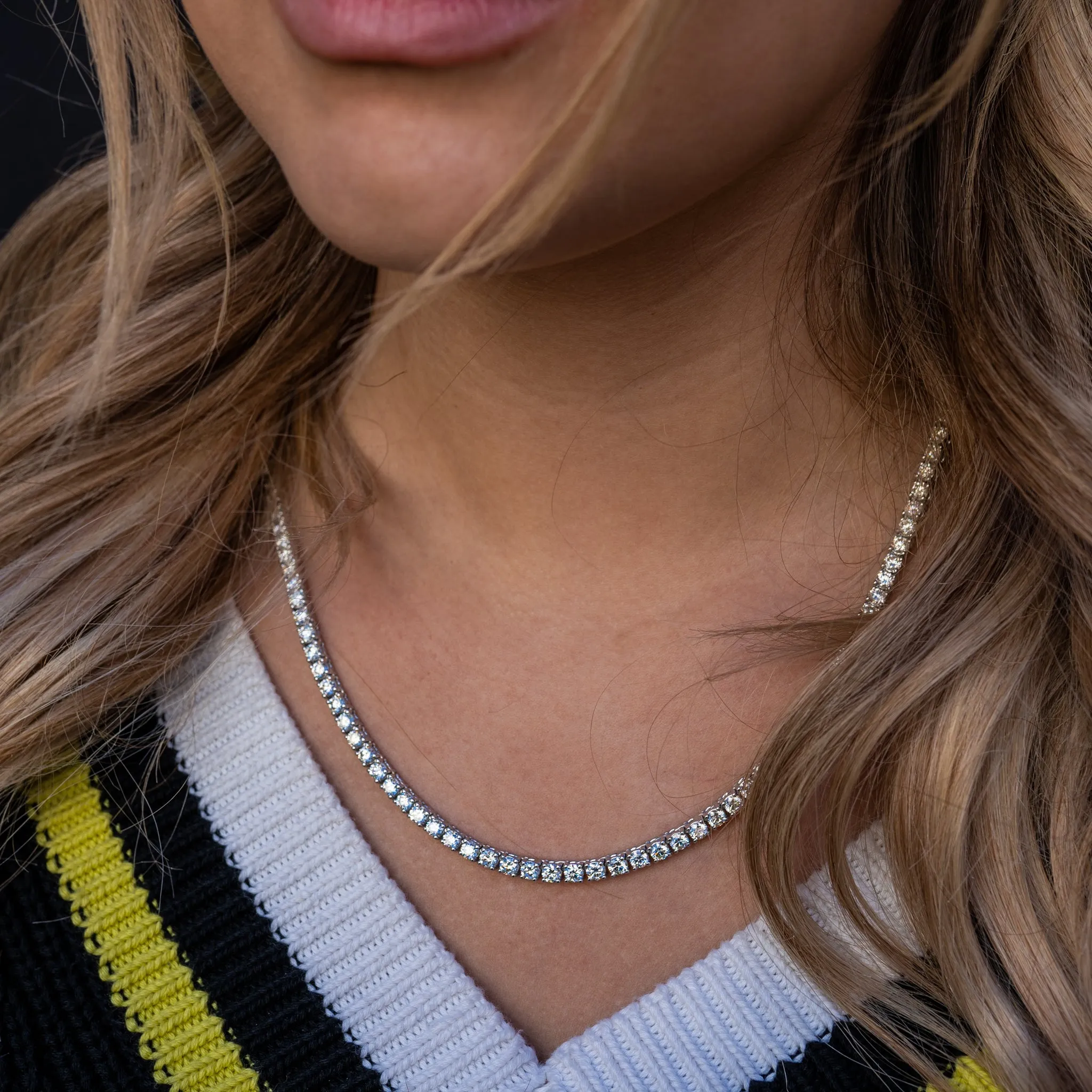 14K Solid Gold 20-Pointer Tennis Chain 29.00 ctw