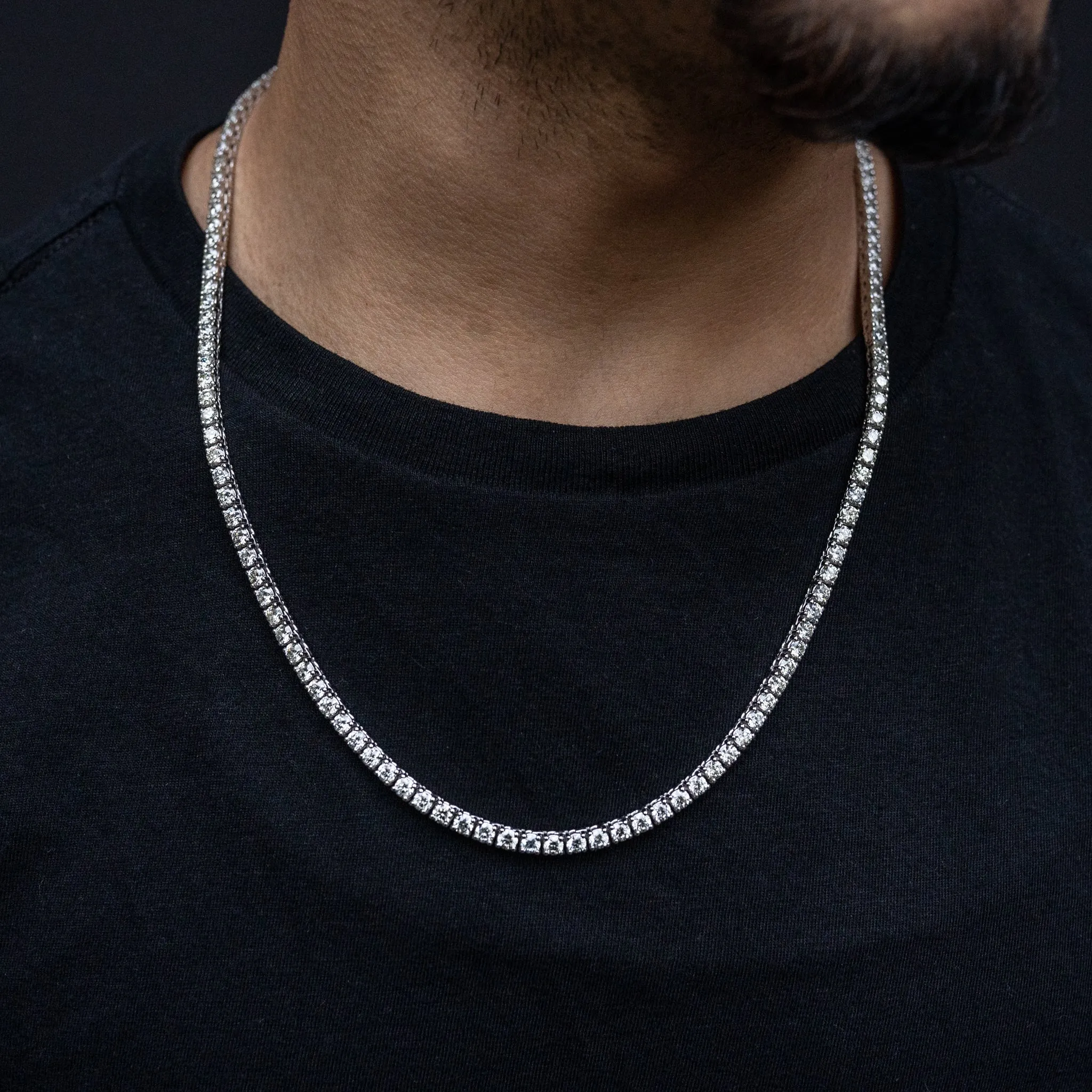 14K Solid Gold 20-Pointer Tennis Chain 29.00 ctw