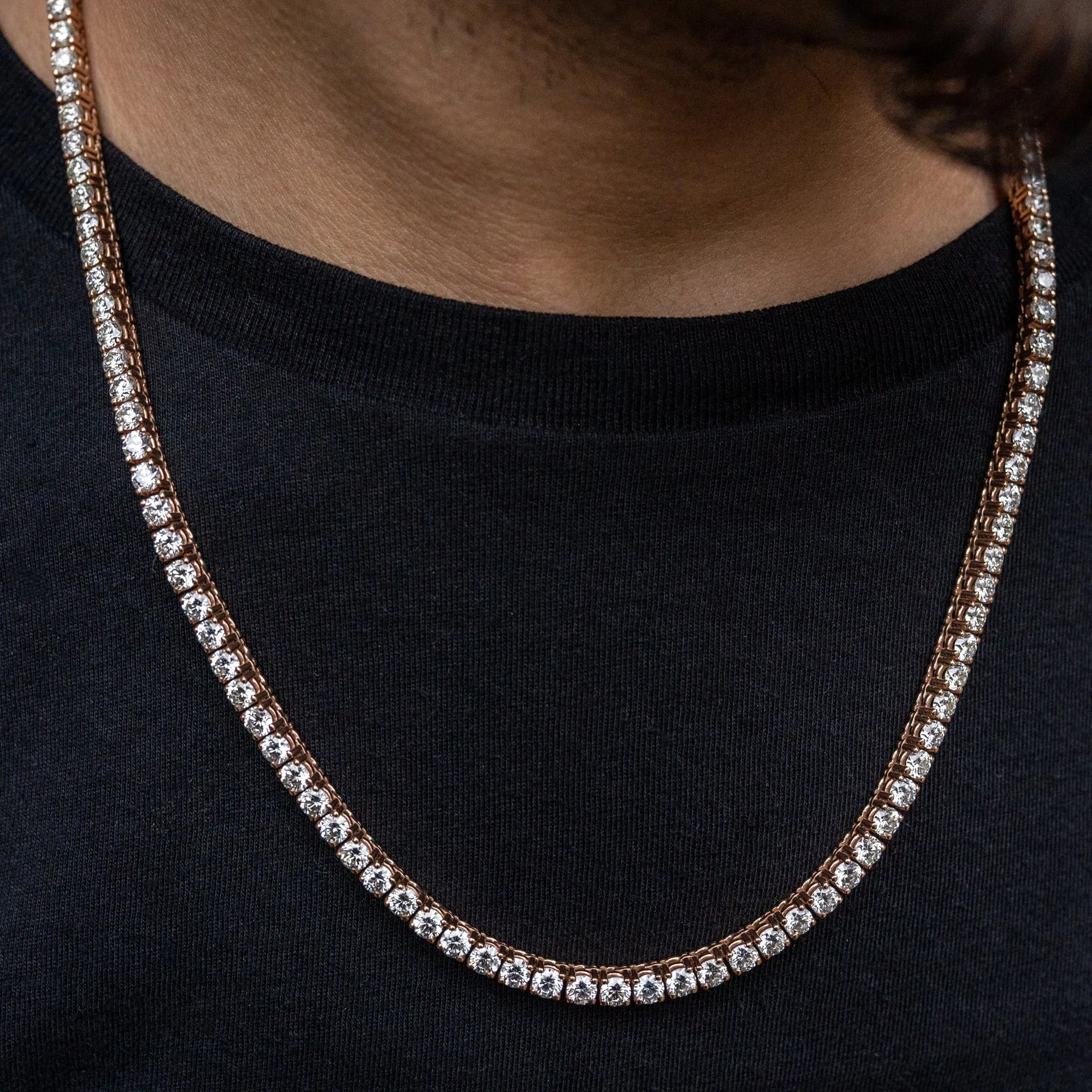 14K Solid Gold 20-Pointer Tennis Chain 29.00 ctw