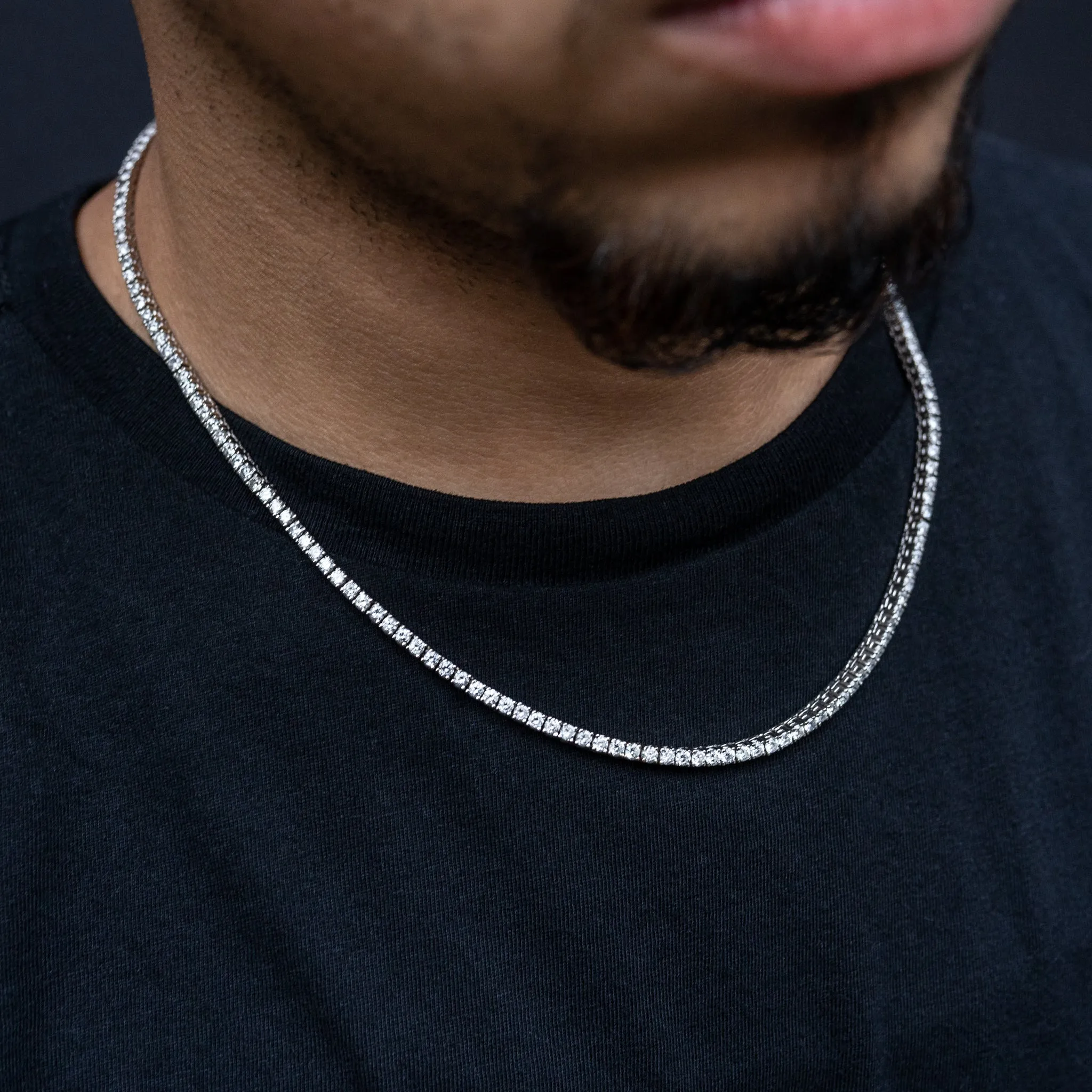 14K Solid Gold 5-Pointer Tennis Chain 10.00 ctw