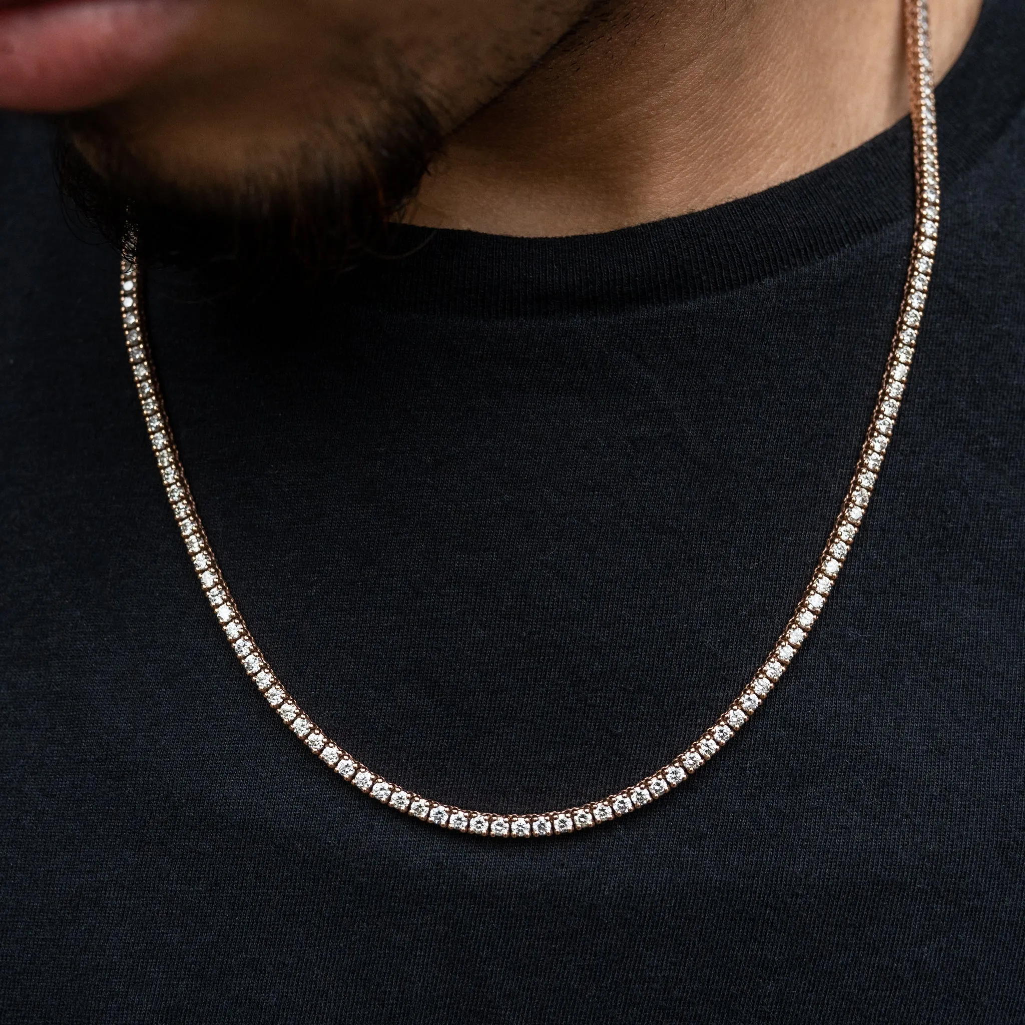 14K Solid Gold 7-Pointer Tennis Chain 14.00 ctw