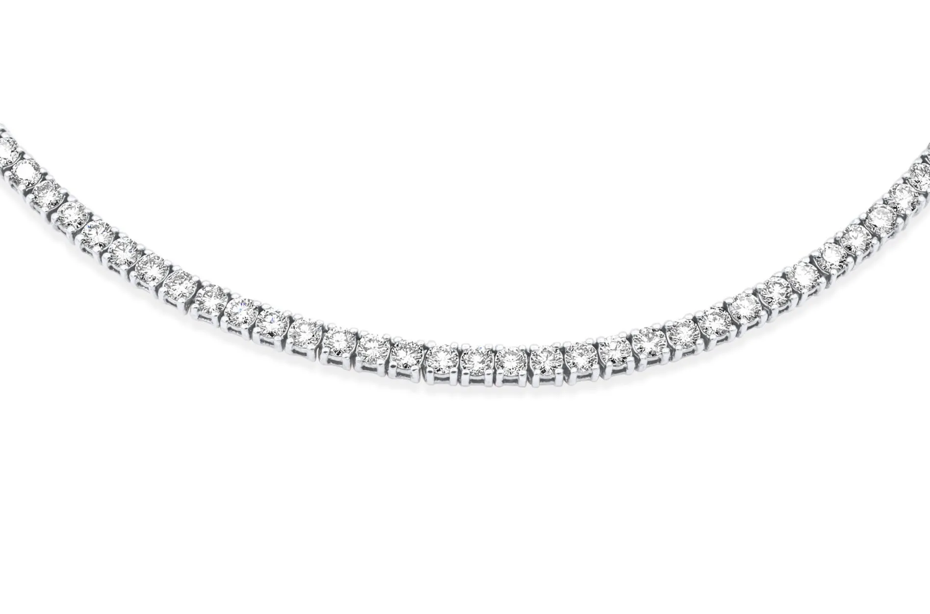 14K Solid Gold Diamond 12-Pointer Tennis Chain 19.00 ctw