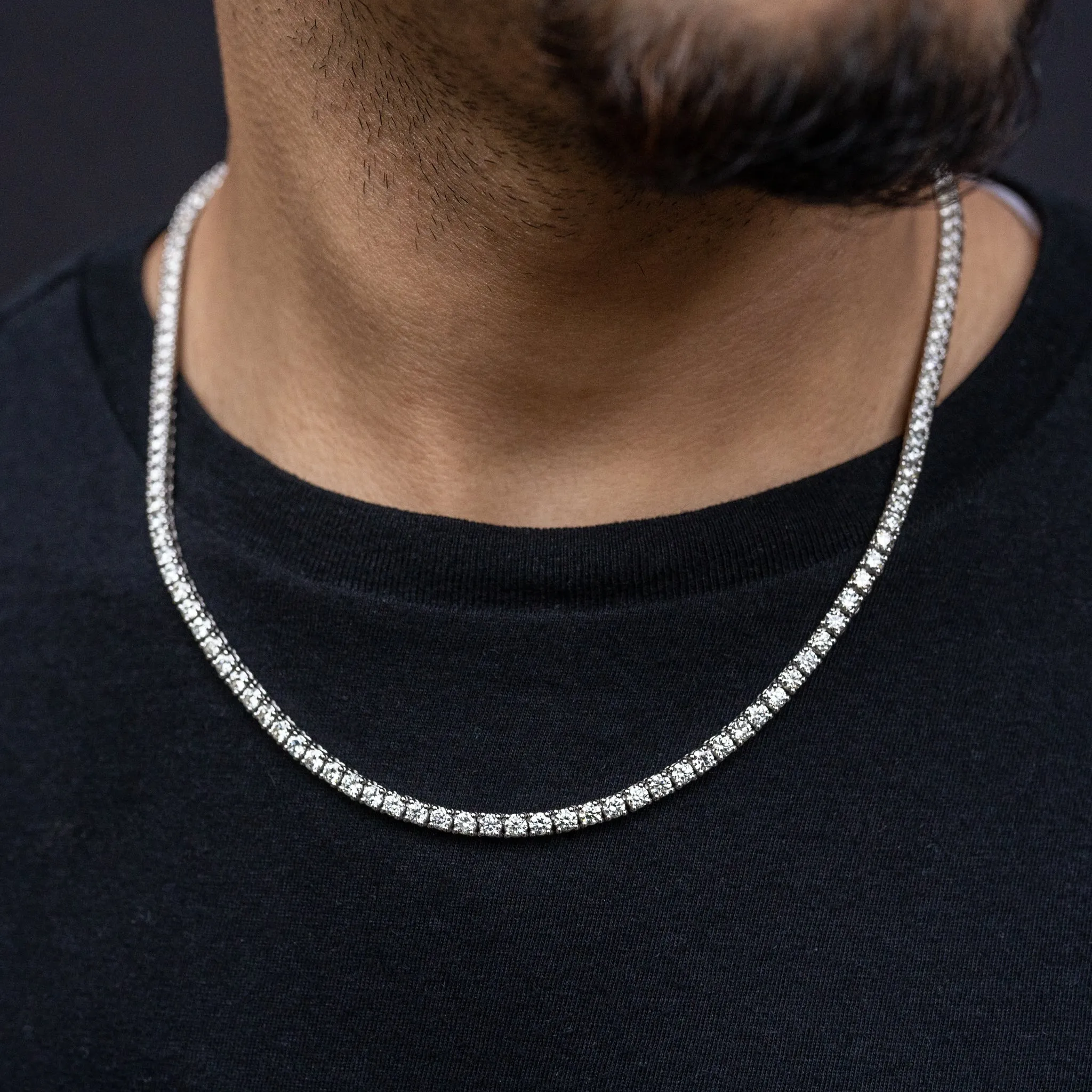 14K Solid Gold Diamond 15-Pointer Tennis Chain 23.00 ctw