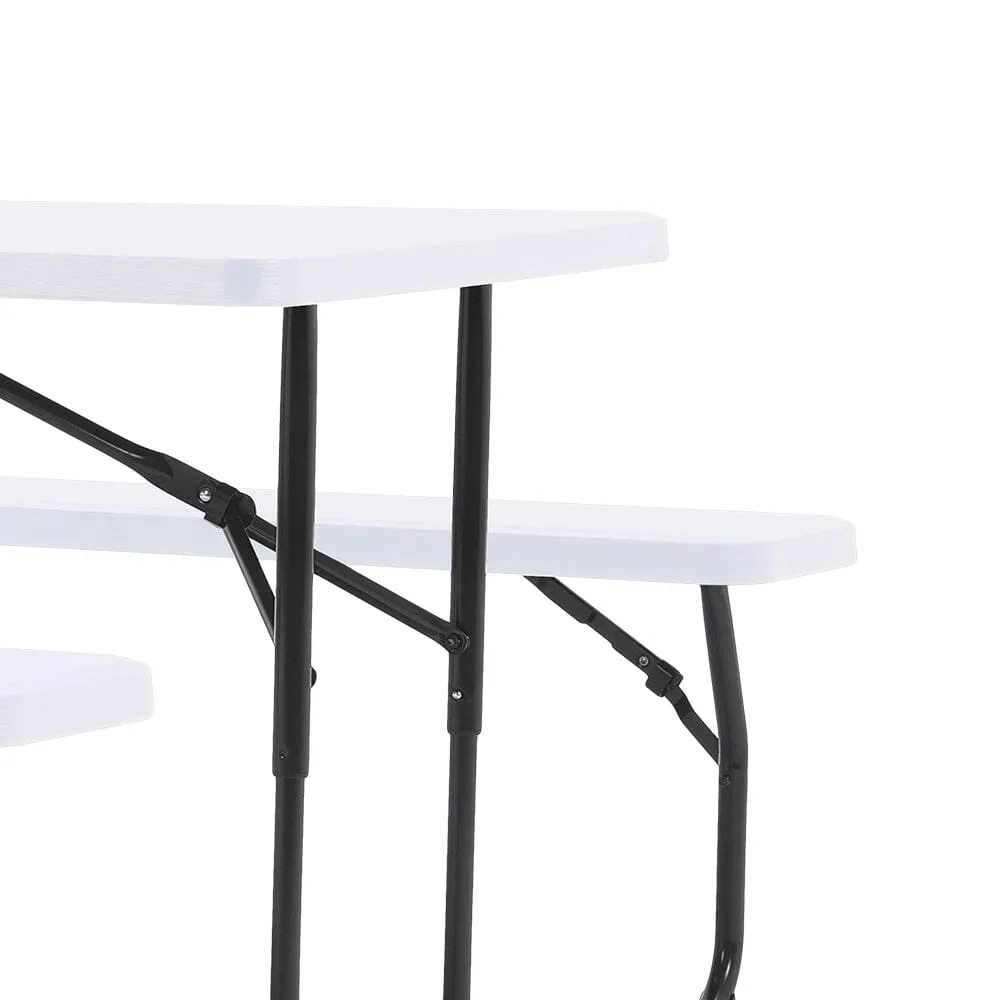 151cm W Foldable Picnic Table and Bench Set Black/White