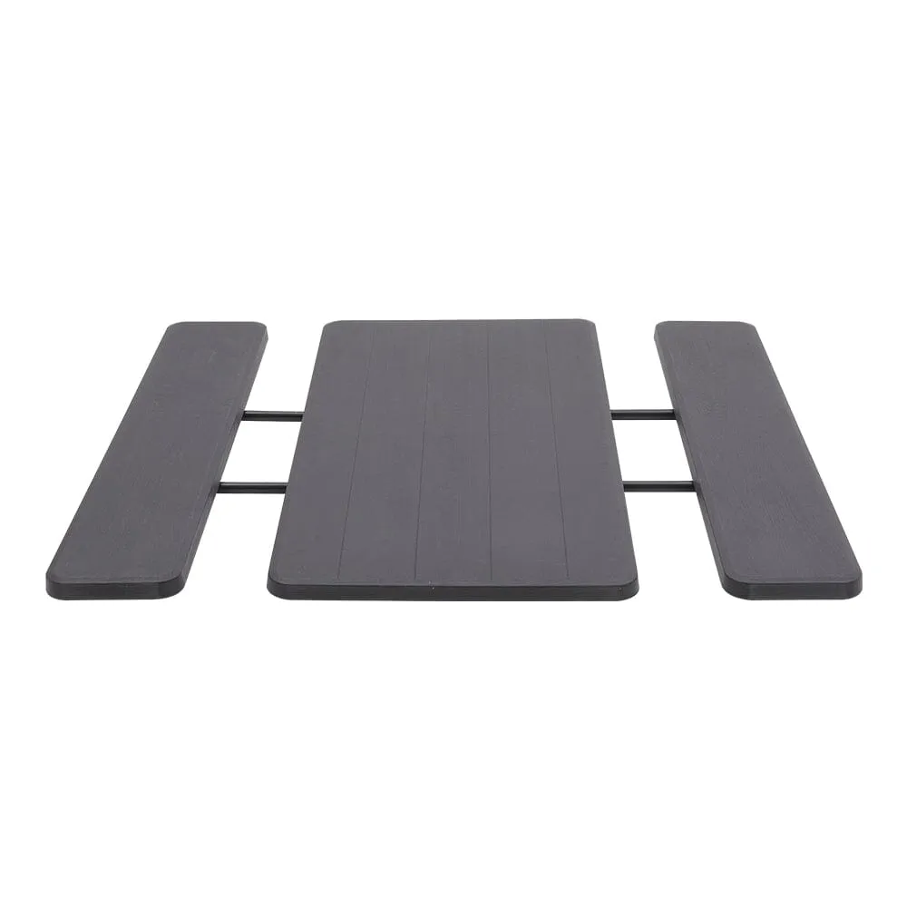 151cm W Foldable Picnic Table and Bench Set Black/White