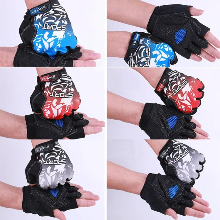 1pair Outdoor Sports Light and Breathable Summer Non-slip Fitness Half-finger Gloves(Red)