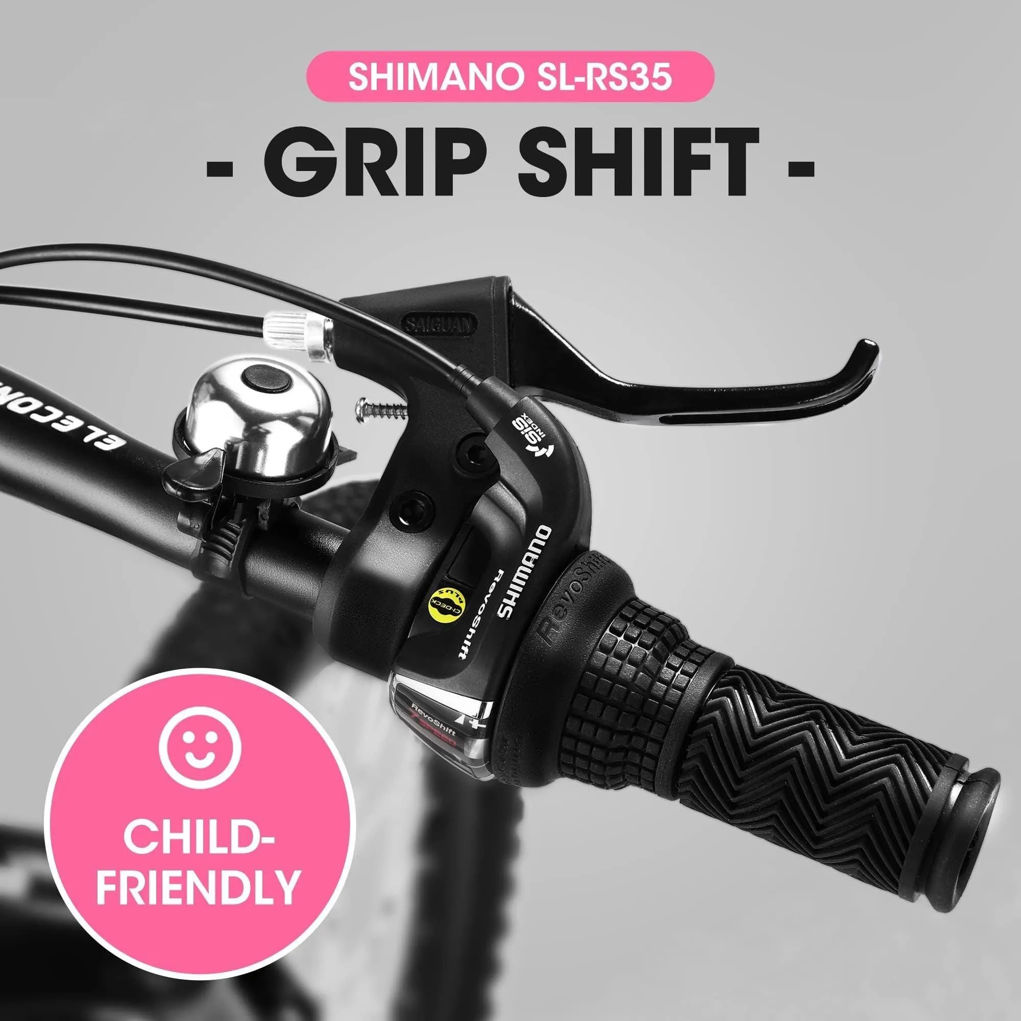 20" Kids Mountain Bike, 7-Speed, Front Suspension, Steel Frame, Ages 8-12