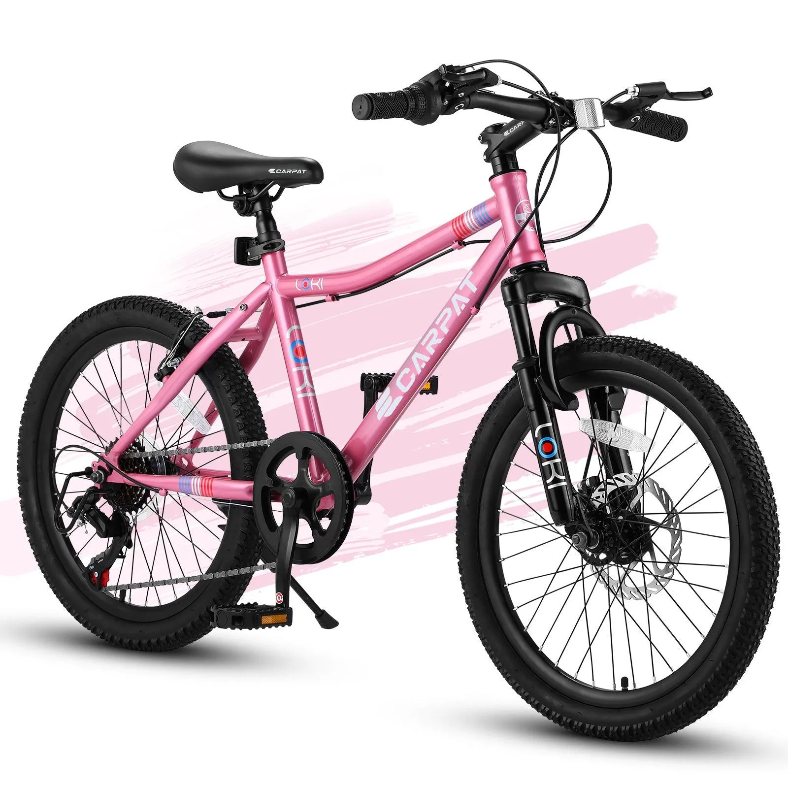 20" Kids Mountain Bike, 7-Speed, Front Suspension, Steel Frame, Ages 8-12
