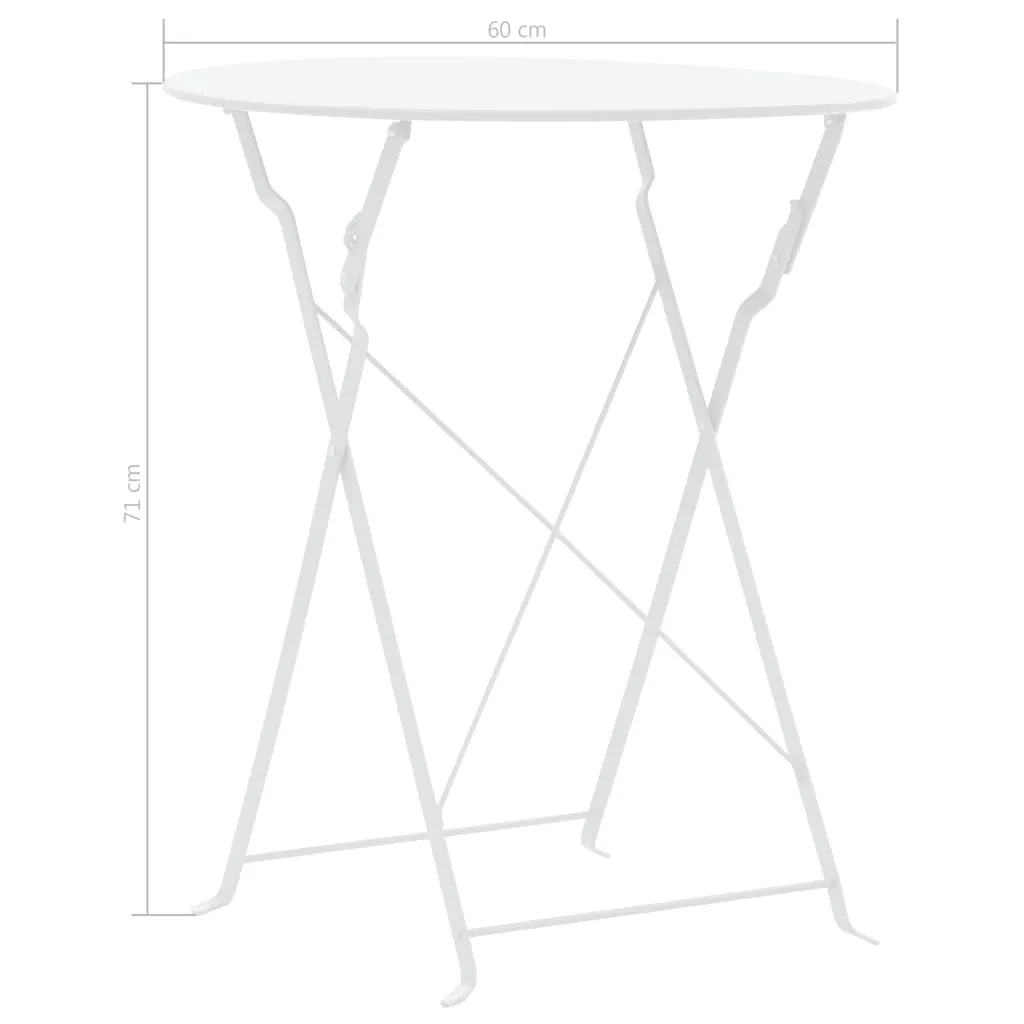 3 Piece Bistro Set Steel White