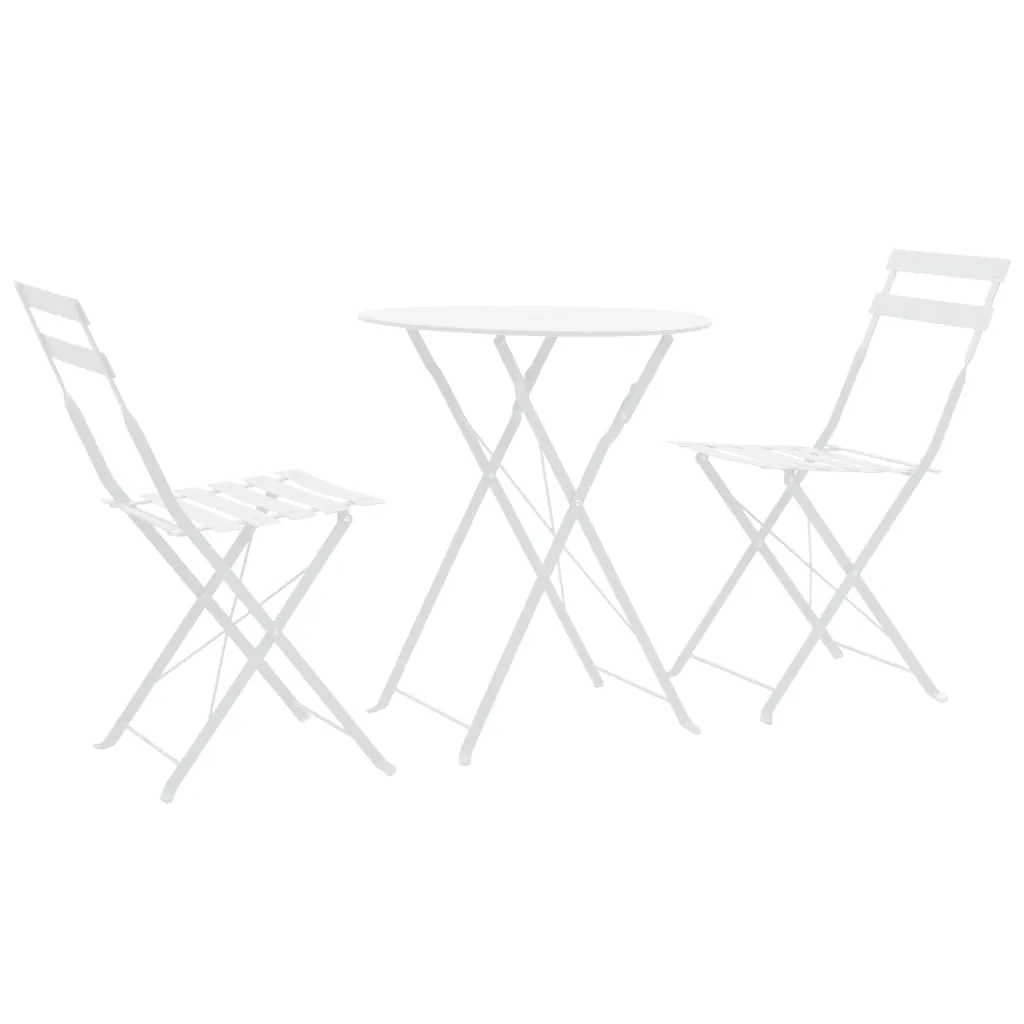 3 Piece Bistro Set Steel White