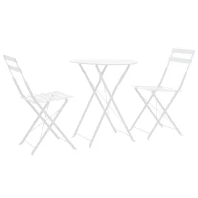 3 Piece Bistro Set Steel White