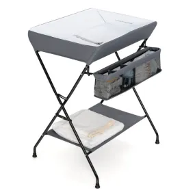 Baby Storage Foldable Diaper Changing Table - Gray