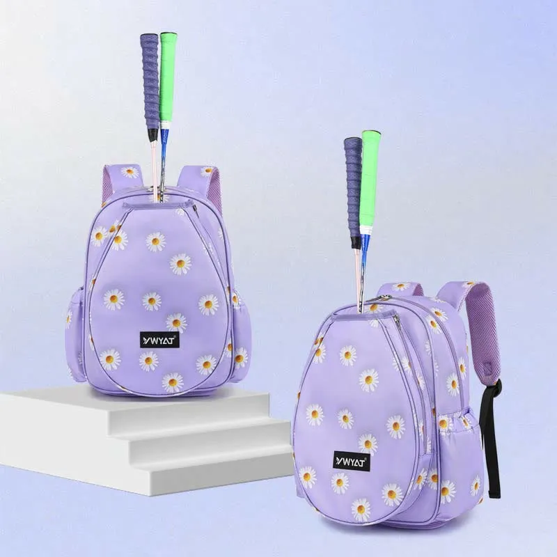 Badminton Backpack For Teens Floral Printing Sports Racket Bag