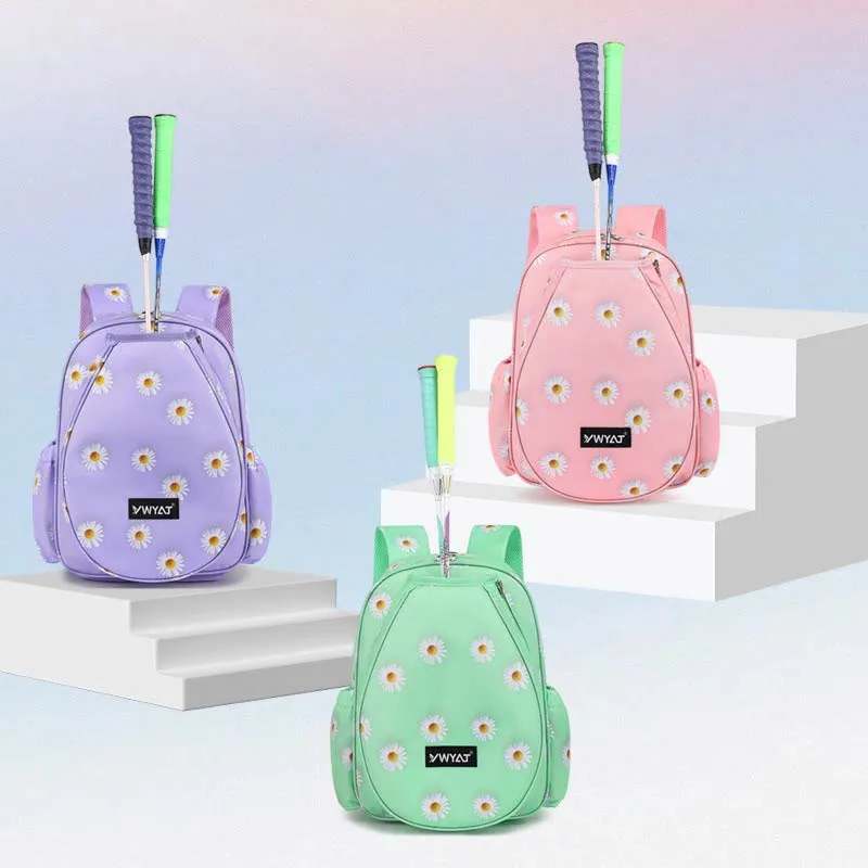 Badminton Backpack For Teens Floral Printing Sports Racket Bag