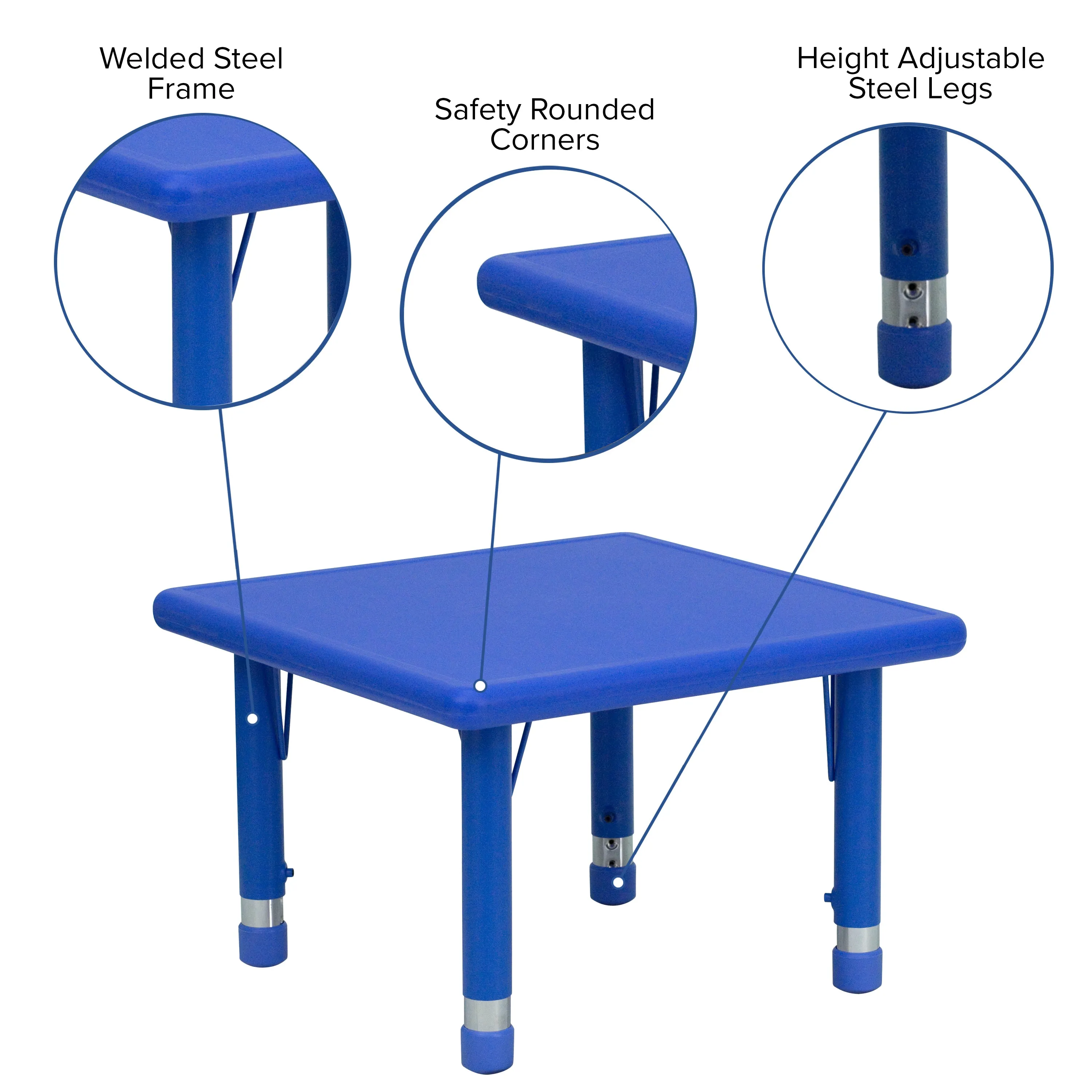 Blue Preschool Activity Table YU-YCX-002-2-SQR-TBL-BLUE-GG