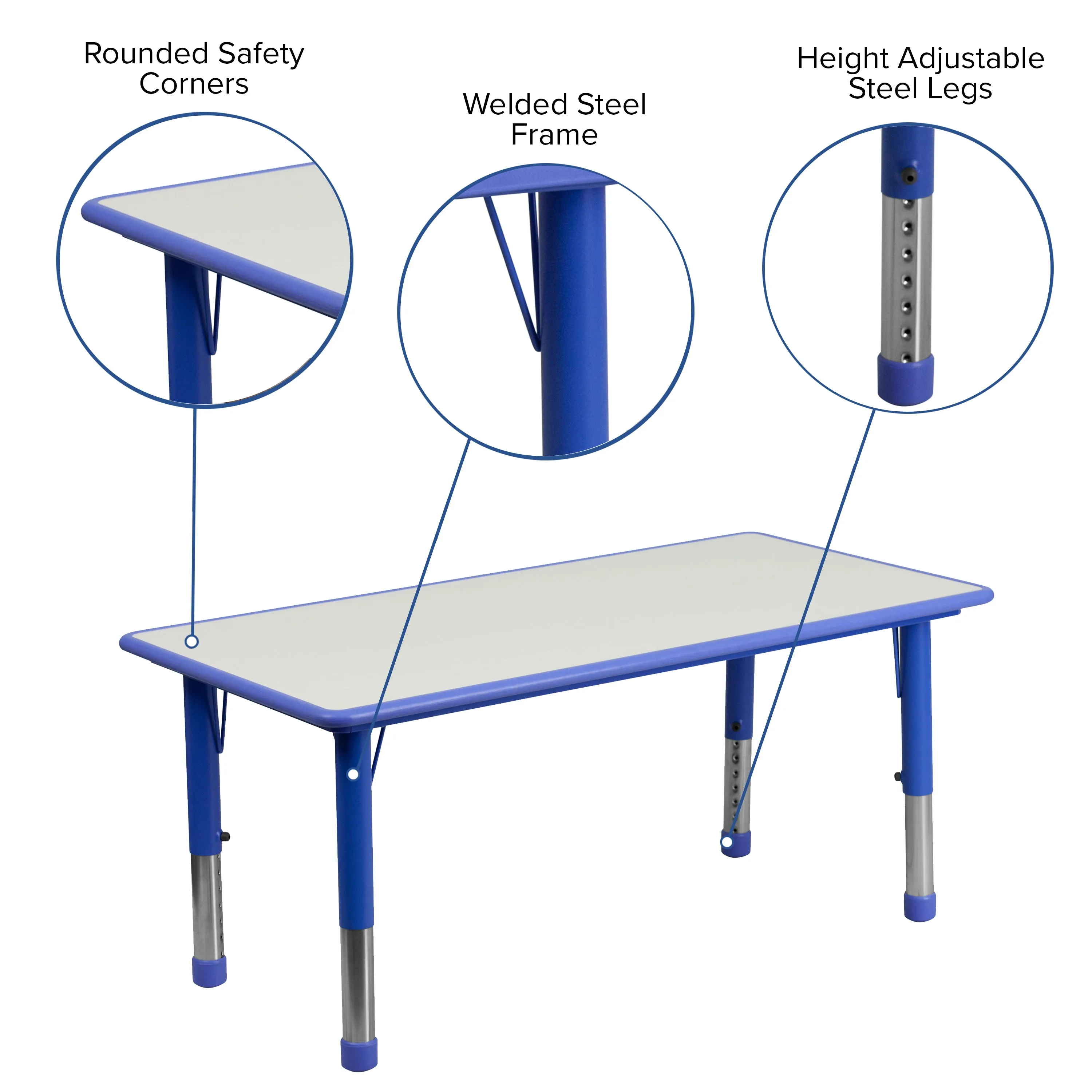 Blue Preschool Activity Table YU-YCY-060-RECT-TBL-BLUE-GG
