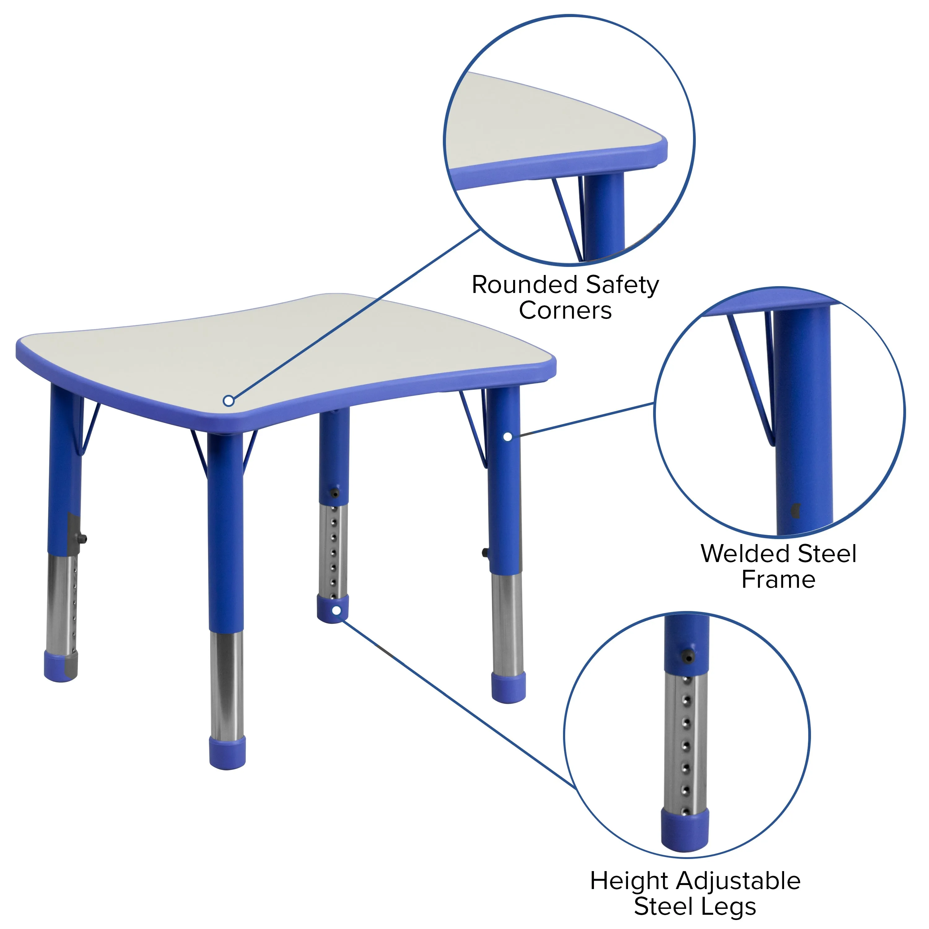 Blue Preschool Activity Table YU-YCY-098-RECT-TBL-BLUE-GG