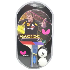 Butterfly Timo Boll 2000 Table Tennis Bat With 2 Balls