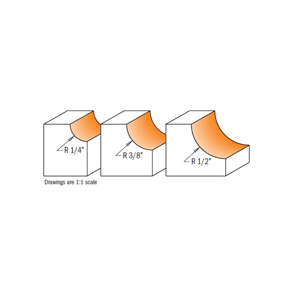 CMT 3 Piece Cove Router Bit Sets Carbide Tipped