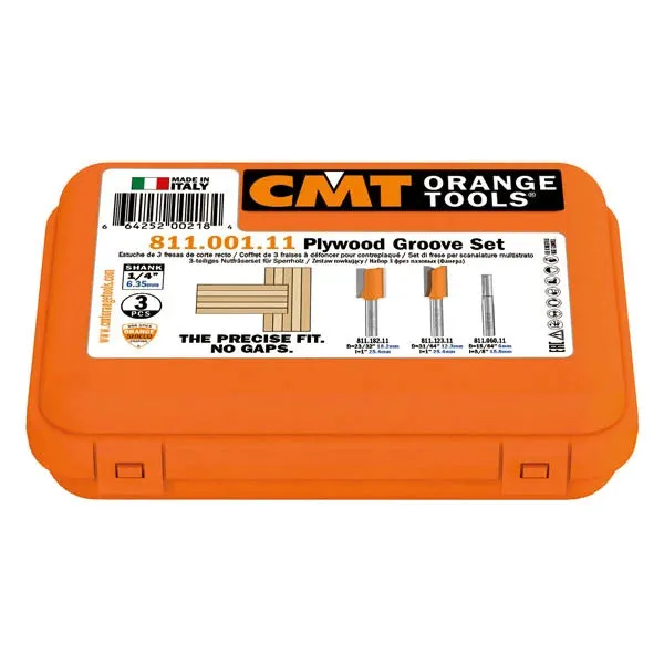 CMT 3 Piece Plywood Groove Bit Sets Carbide Tipped