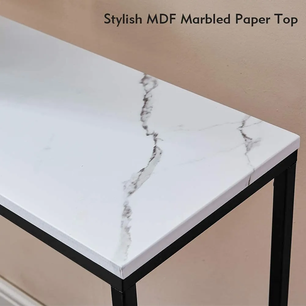 Cplxroc Bhavya Art&Craft Cplxroc 42"Faux Marble Console Table,Entryway Table,Entrance Sofa Table,Mdf Entry Table,Accent Coffee Table With Metal Frame,Couch Table Living Room,Hall Furniture