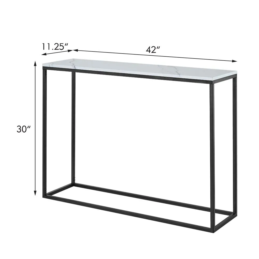 Cplxroc Bhavya Art&Craft Cplxroc 42"Faux Marble Console Table,Entryway Table,Entrance Sofa Table,Mdf Entry Table,Accent Coffee Table With Metal Frame,Couch Table Living Room,Hall Furniture