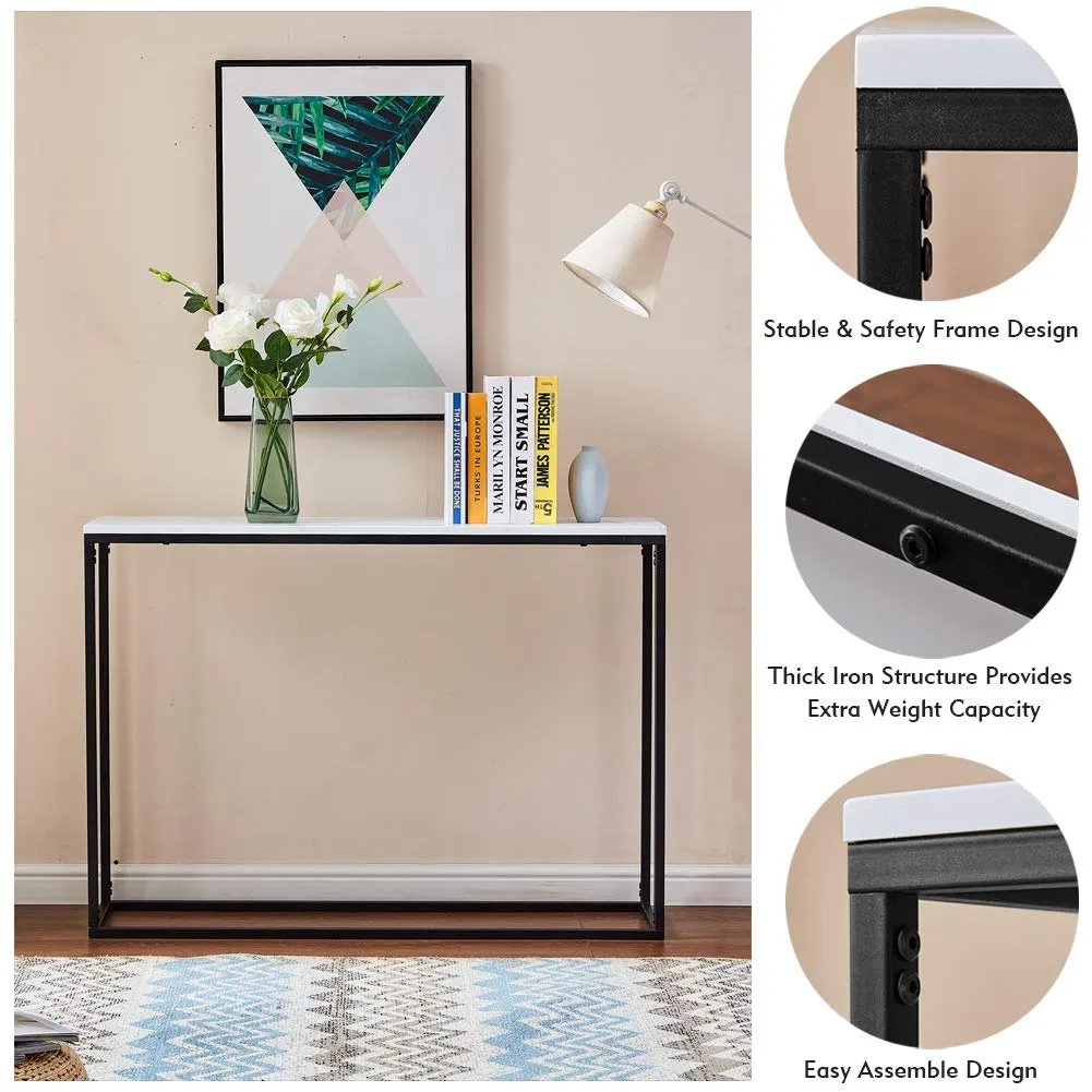 Cplxroc Bhavya Art&Craft Cplxroc 42"Faux Marble Console Table,Entryway Table,Entrance Sofa Table,Mdf Entry Table,Accent Coffee Table With Metal Frame,Couch Table Living Room,Hall Furniture