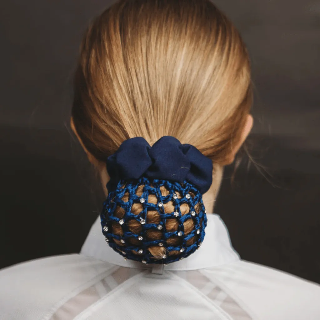 Crystal Hair Net and Scrunchie Combo with Built-In Clips