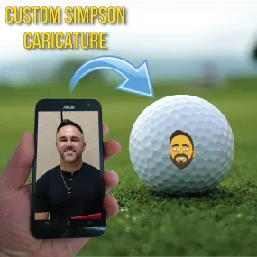 Custom Simpson Caricature Golf Ball