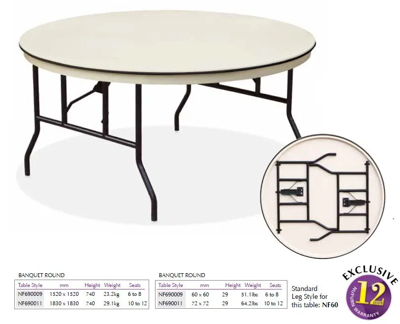 EventPro-Lite - 5ft Round Folding Banquet Table