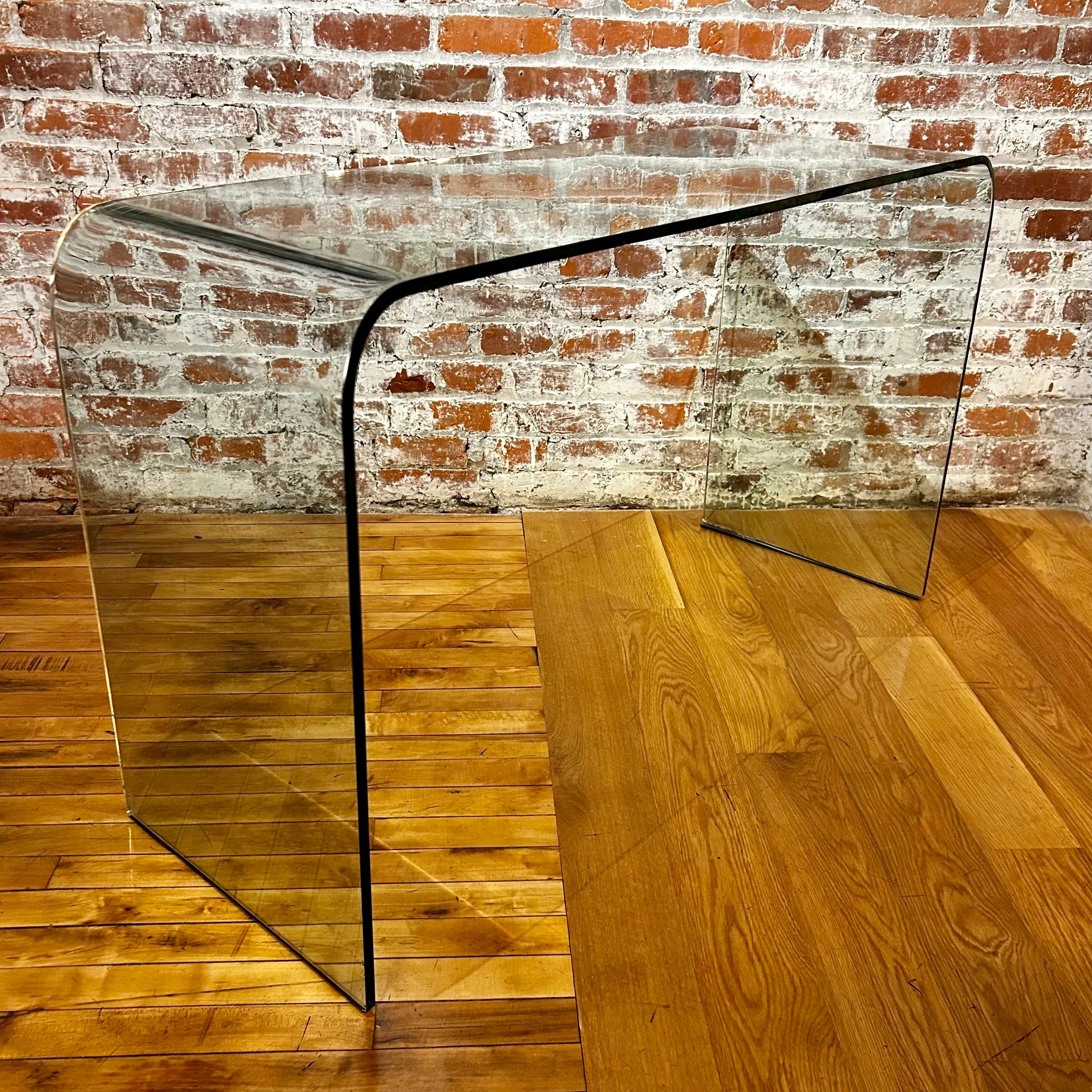 Fiam Angelo Cortesi Curved Glass Desk Table