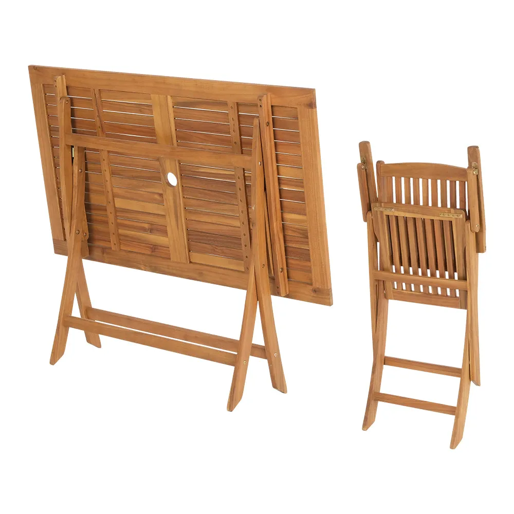 Gardeon Outdoor Dining Set 7 Piece Wooden Table Chairs Setting Foldable