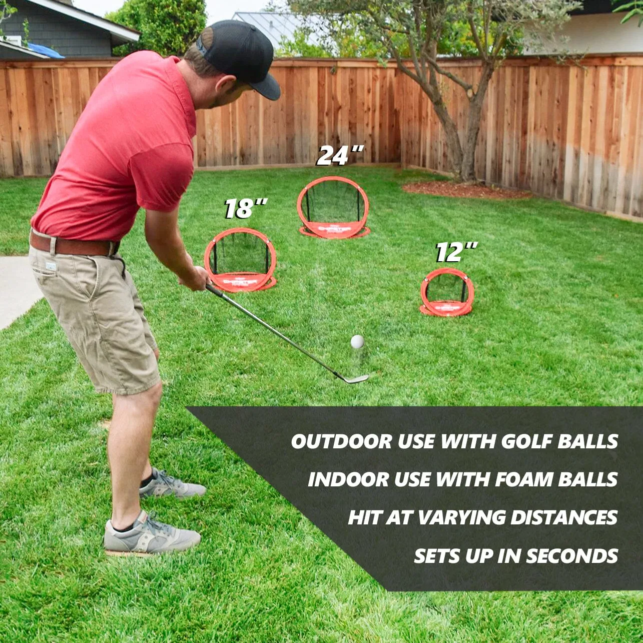GoSports Chipster Range 3-Piece Golf Chipping Practice System