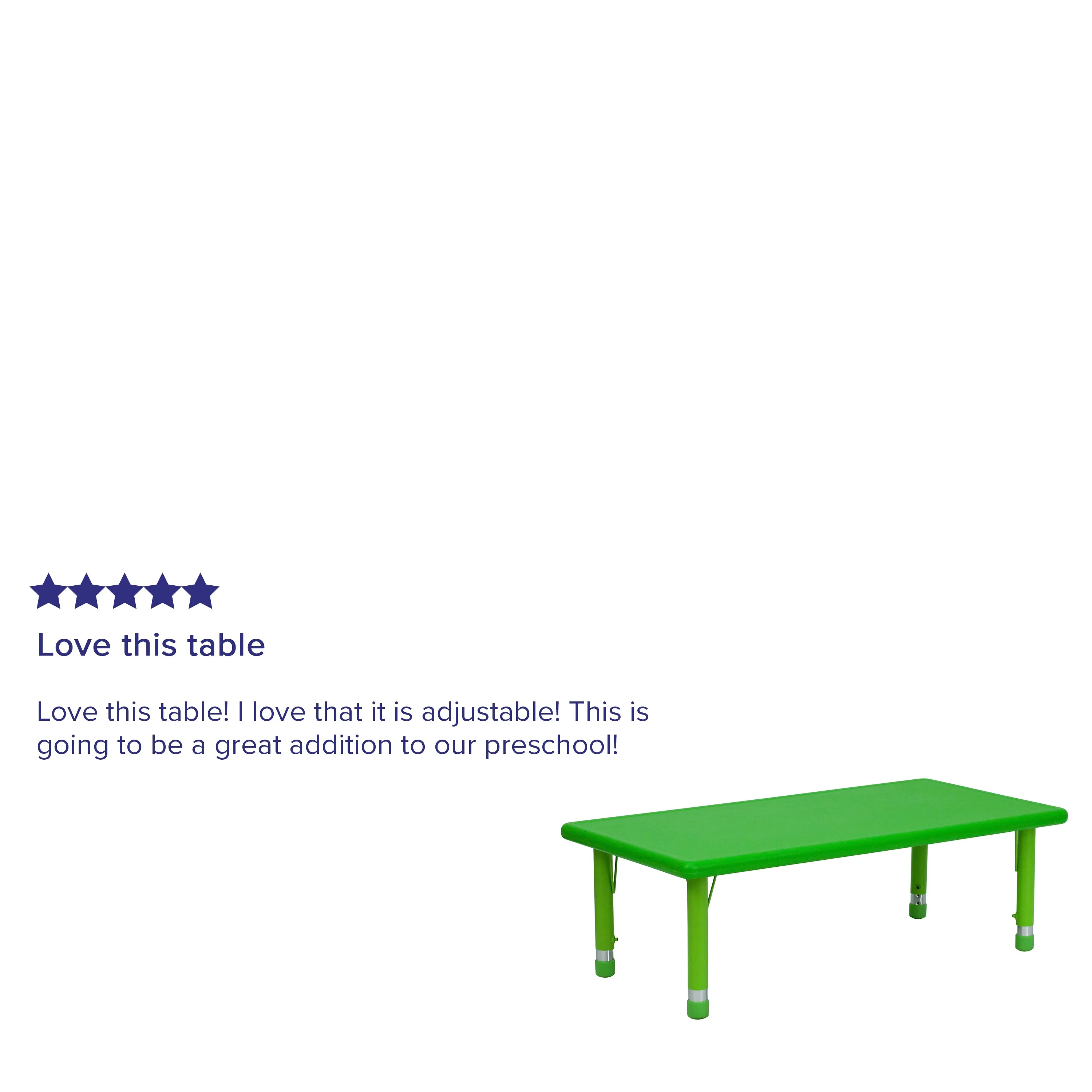 Green Preschool Activity Table YU-YCX-001-2-RECT-TBL-GREEN-GG