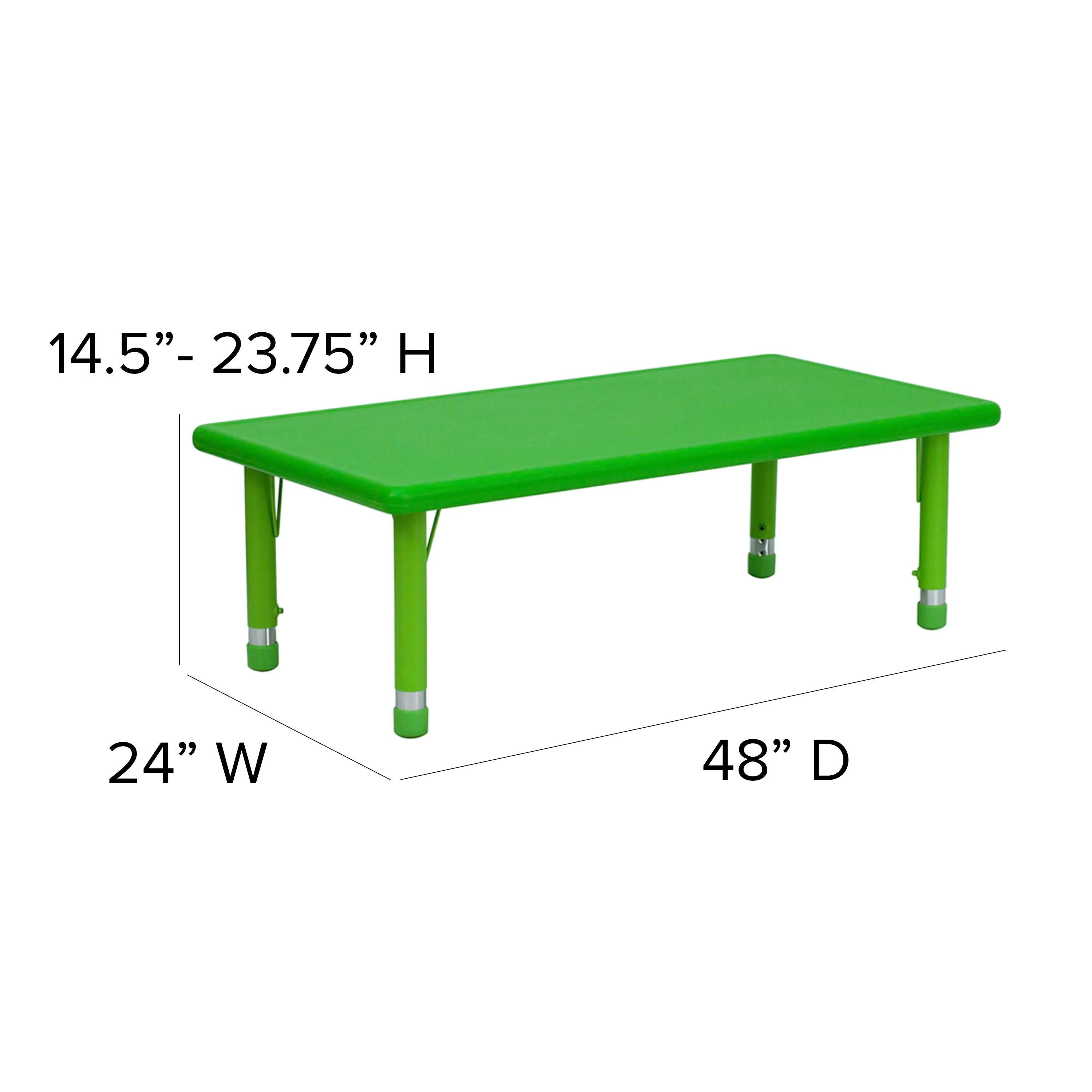 Green Preschool Activity Table YU-YCX-001-2-RECT-TBL-GREEN-GG