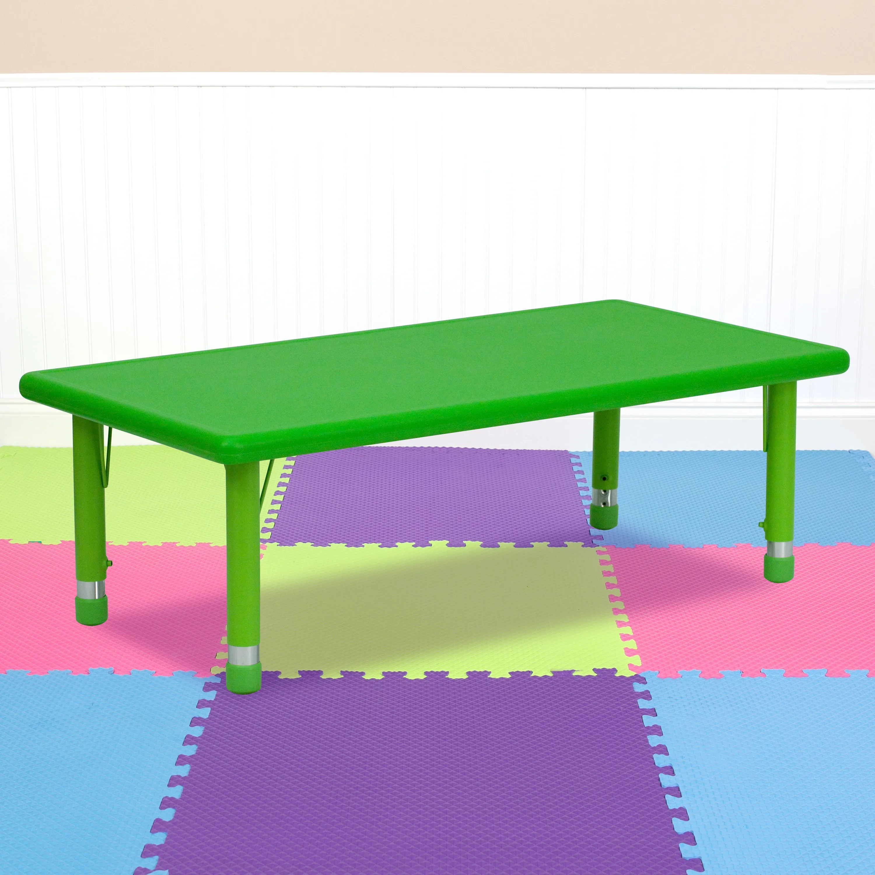 Green Preschool Activity Table YU-YCX-001-2-RECT-TBL-GREEN-GG