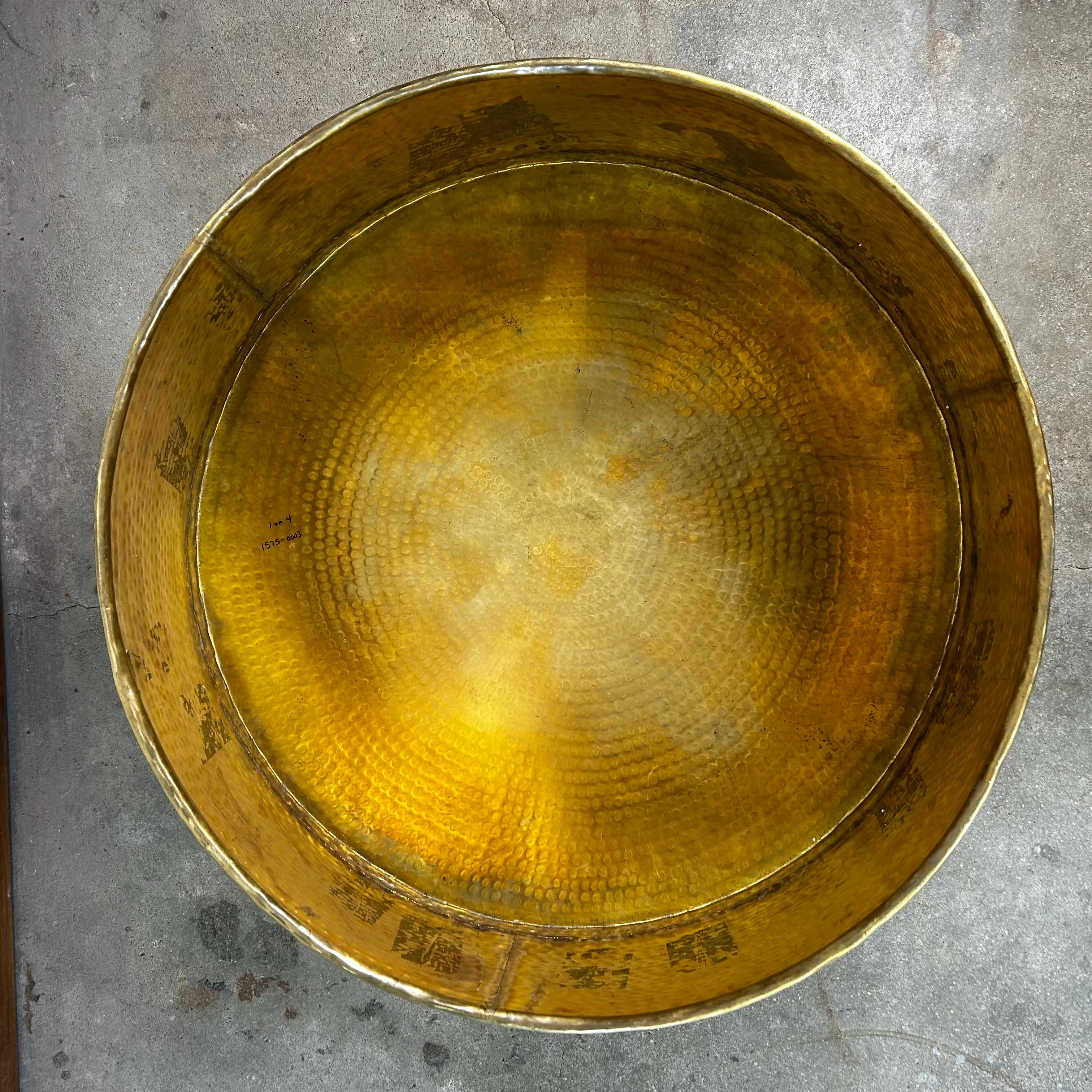 Hammered Brass Coffee Table, Round