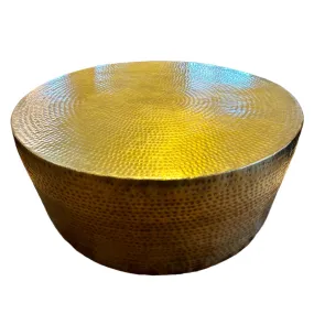 Hammered Brass Coffee Table, Round