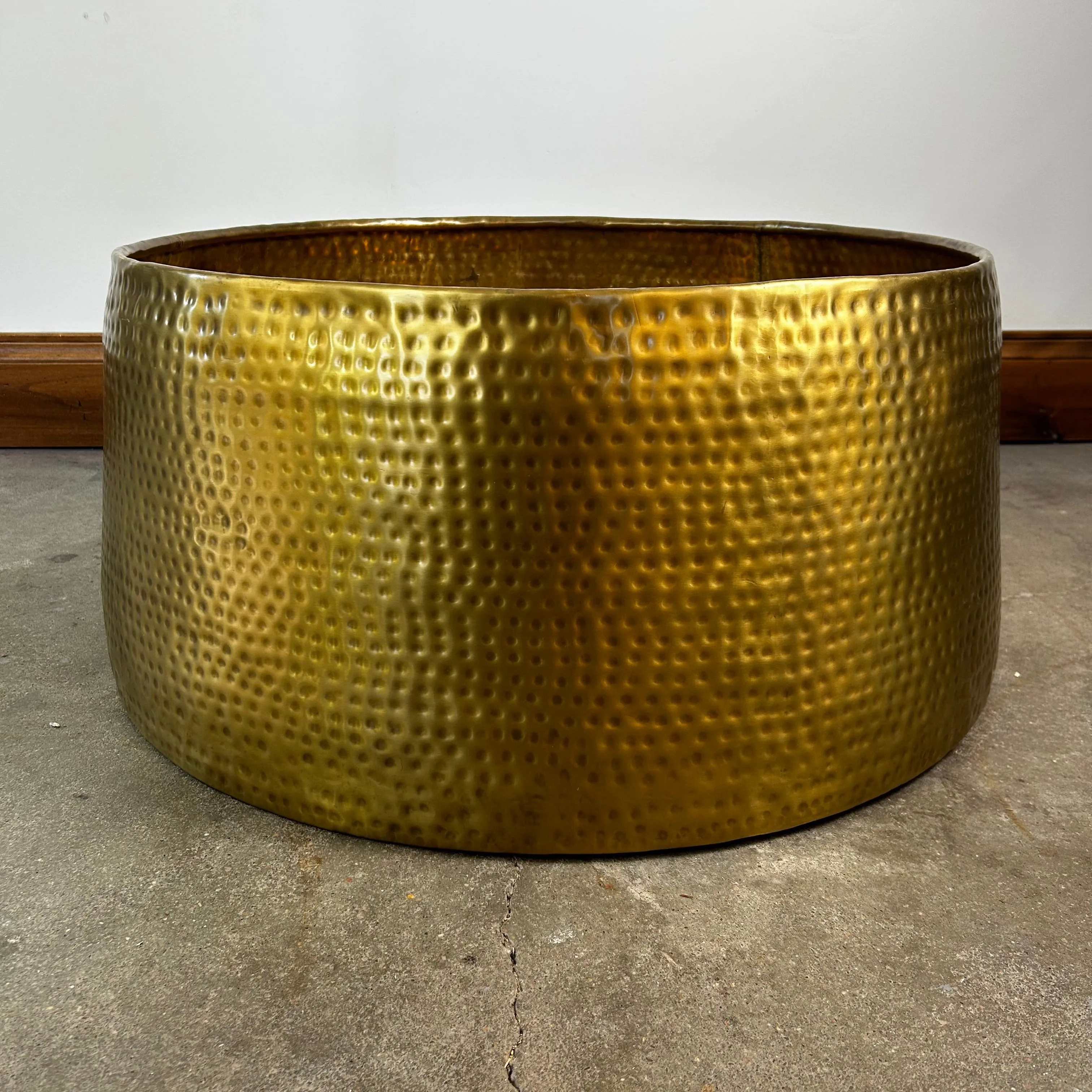 Hammered Brass Coffee Table, Round
