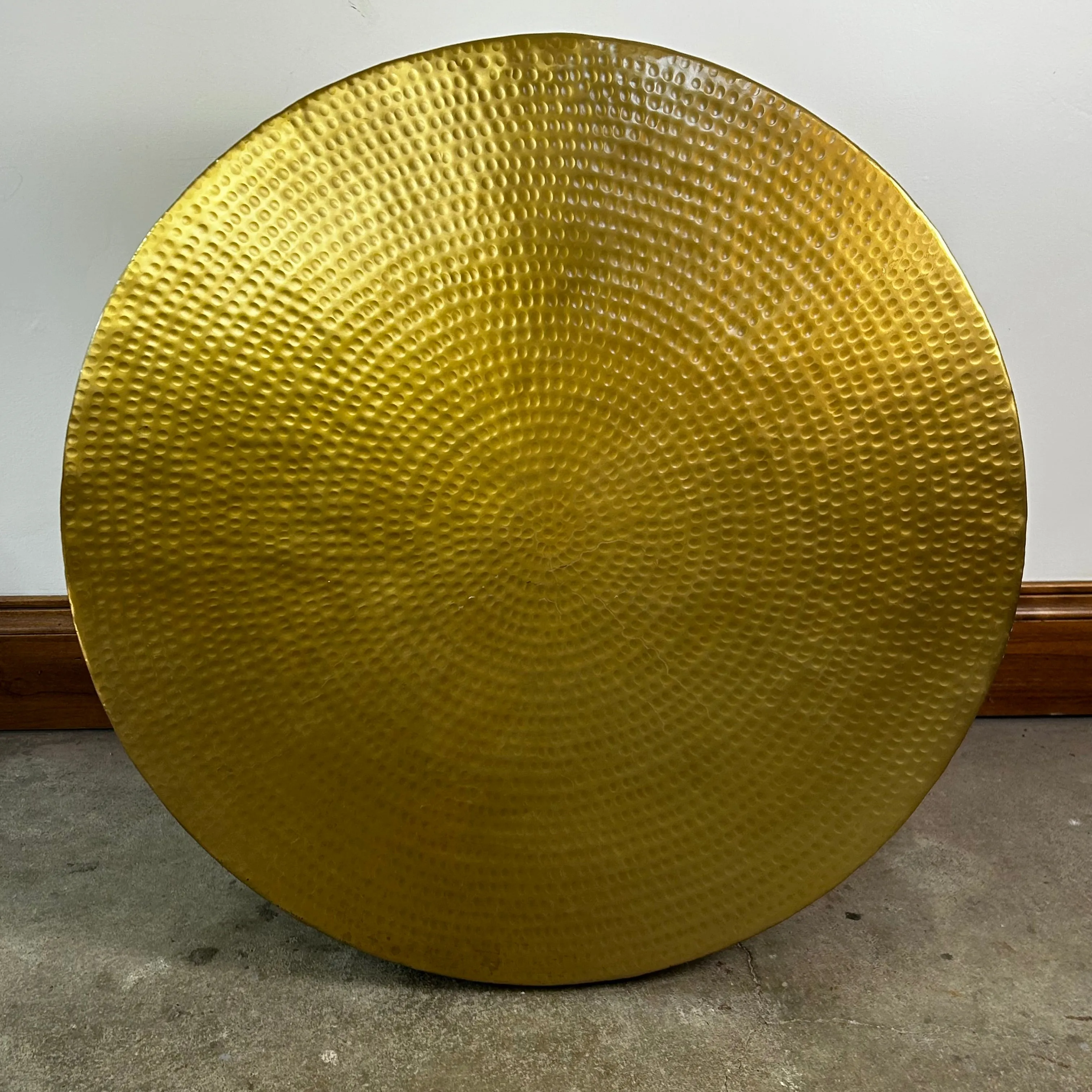 Hammered Brass Coffee Table, Round