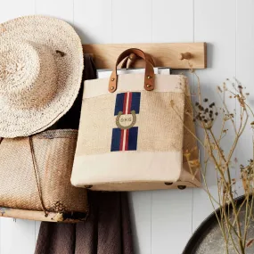 Horseshoe Studio Tote - Natural Jute - Navy