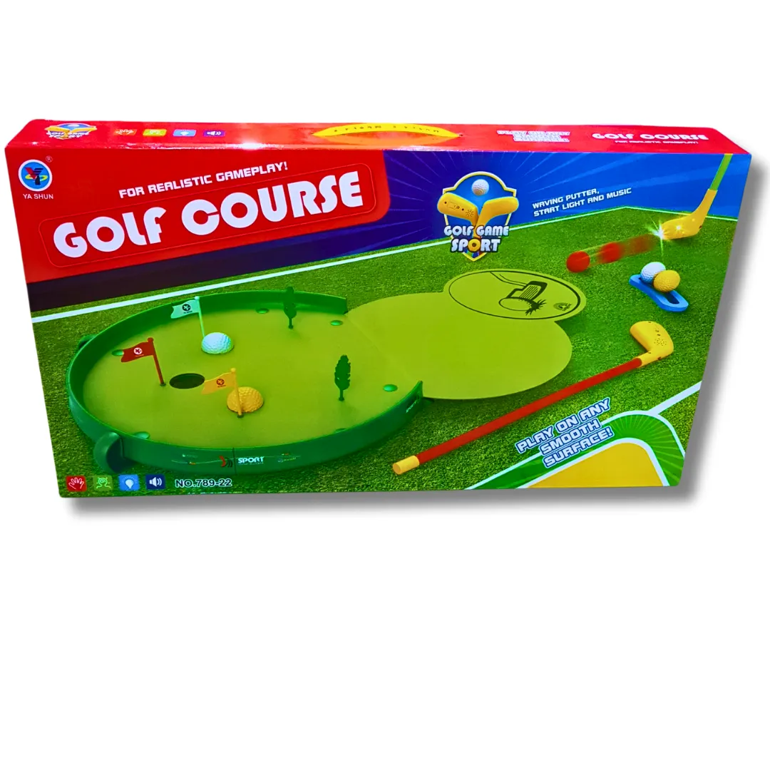 Kids Mini Golf Course Playset with Lights and Music | Realistic Indoor Golf Game for All Ages