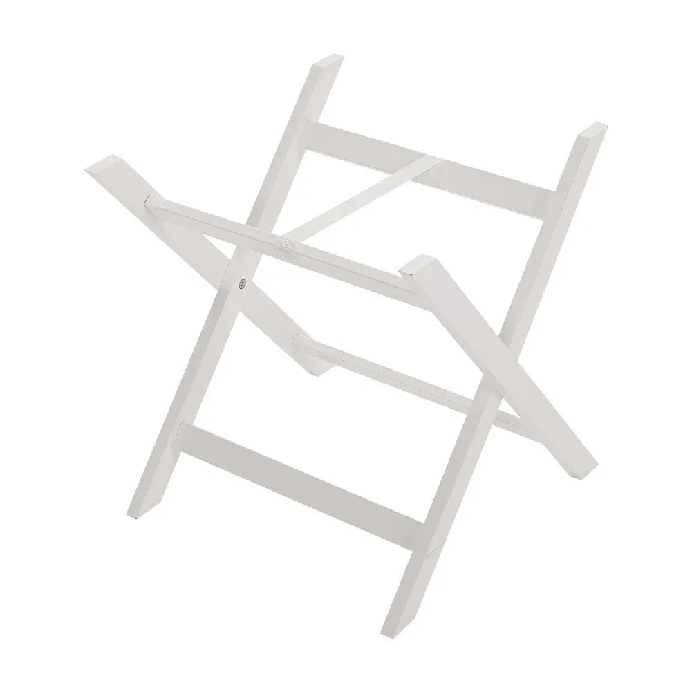 Living Room End Table White Foldable X-Shape Side Table