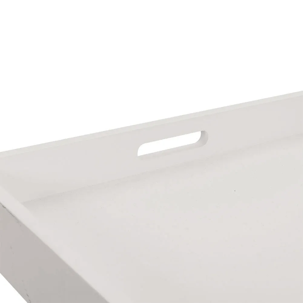 Living Room End Table White Foldable X-Shape Side Table