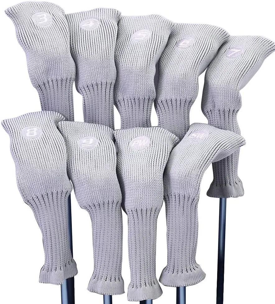 Majek All Hybrid Golf Club Headcover Set 3-SW Neoprene Acrylic Head Covers