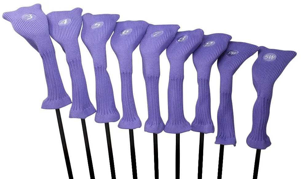 Majek All Hybrid Golf Club Headcover Set 3-SW Neoprene Acrylic Head Covers